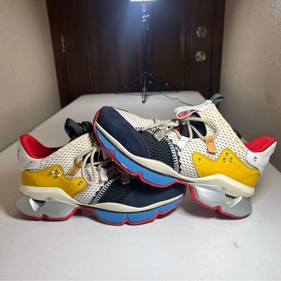 Christian Louboutin Other - Christian Louboutin Red Runner 'Yellow Black Blue' Sz
43 US 10